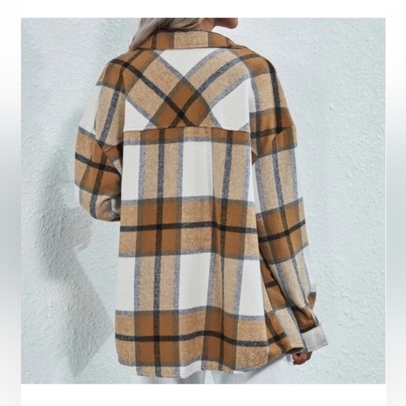 New With Tags Brushed Flannel Plaid Jacket Shacket Size Large - Picture 4 of 4